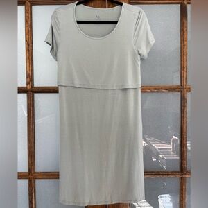Kindred Bravely Eleanora Bamboo Maternity & Nursing Dress in Aqua Mist
